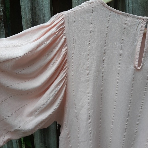 Thereabouts Blouse April Blush Rose Metallic Stripe Top Size Junior 3XL - Picture 10 of 16